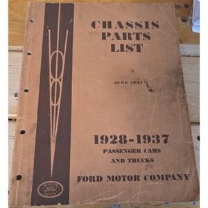 1928-1937 Ford Chassis Parts List Manual June 1937 Passenger Cars Trucks V8